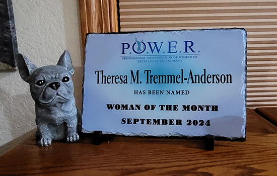 Theresa Tremmel-Anderson's Woman of the Month Award