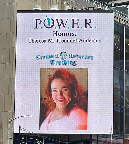 Theresa Tremmel-Anderson on the Times Square Billboard